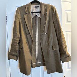 RW&CO. Olive Green Linen Blend Blazer